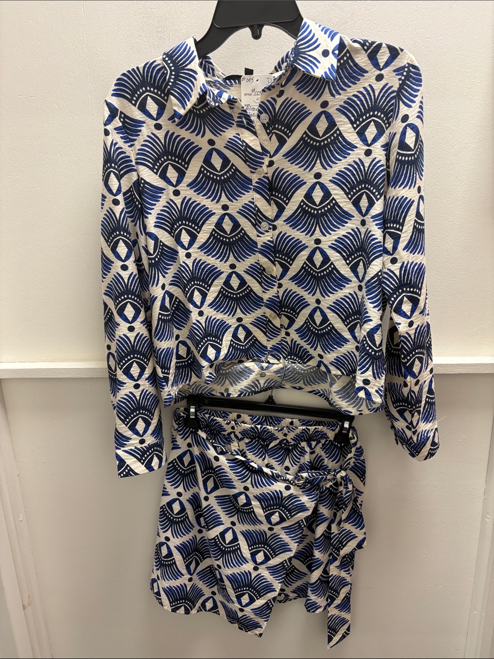 Alice Blue Navy & White Geometric Two-Piece Set